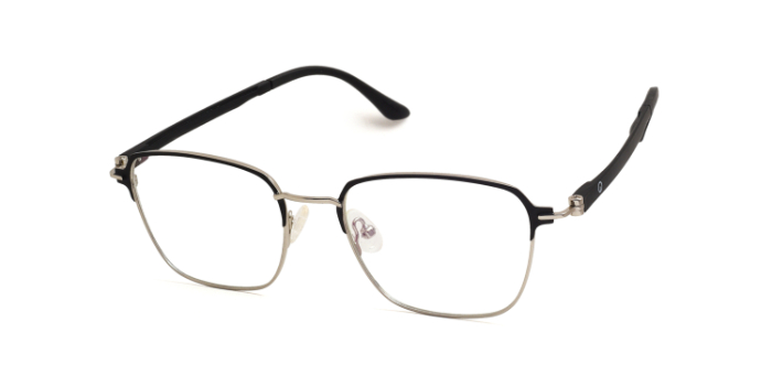 INTEGRITI Black Full Frame Square Eyeglasses for Men and Women