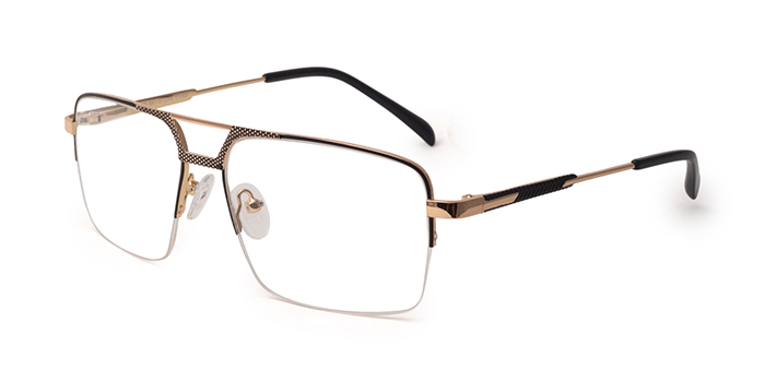  Black Half Frame Square Eyeglasses for Men and Women