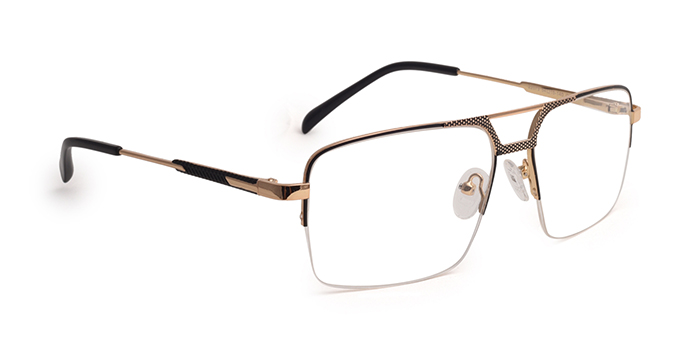  Black Half Frame Square Eyeglasses for Men and Women