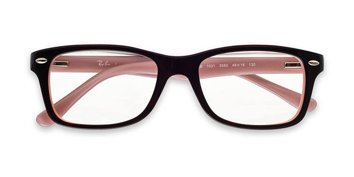 Ray-Ban Black Full Frame Rectangle Eyeglasses for Kids