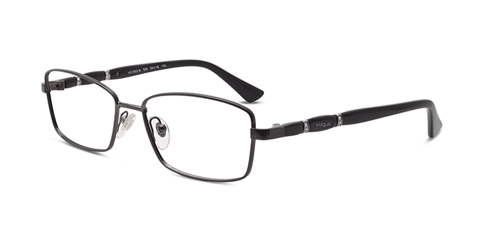VOGUE Black Full Frame Rectangle Eyeglasses for Women