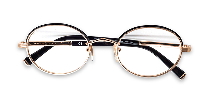POLICE Black Full Frame Round Eyeglasses for Men and Women