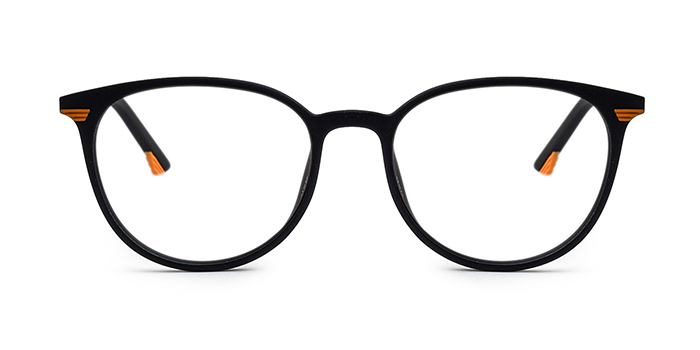 POLICE Black Full Frame Round Eyeglasses for Men and Women