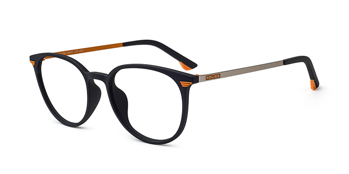 POLICE Black Full Frame Round Eyeglasses for Men and Women