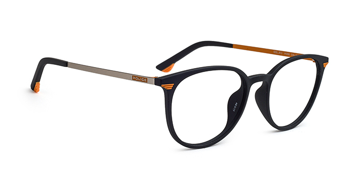 POLICE Black Full Frame Round Eyeglasses for Men and Women