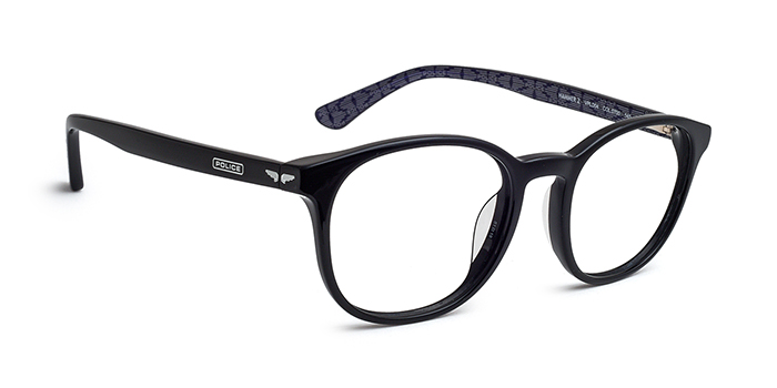 POLICE Black Full Frame Round Eyeglasses for Men and Women