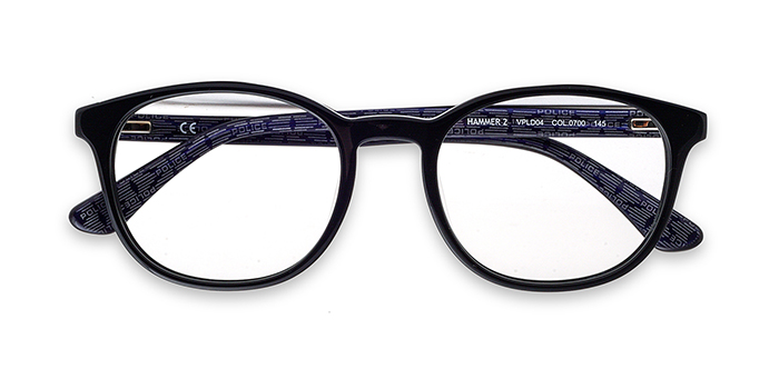 POLICE Black Full Frame Round Eyeglasses for Men and Women