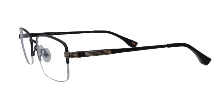  Black Half rim Rectangle Eyeglasses for Men and Women