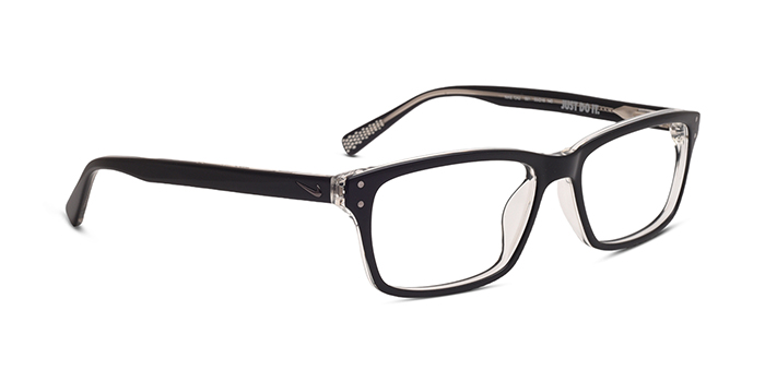 NIKE Black Full Frame Rectangle Eyeglasses for Men and Women