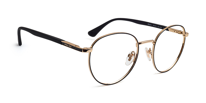 POLICE Black Full Frame Round Eyeglasses for Men and Women
