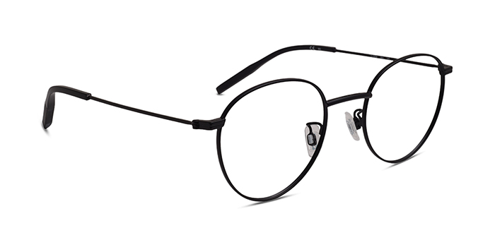 TOMMY JEANS Black Full Frame Round Eyeglasses for Men and Women