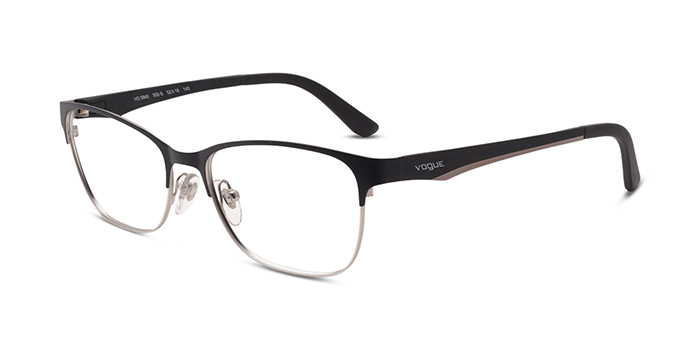 VOGUE Black Full Frame Rectangle Eyeglasses for Women