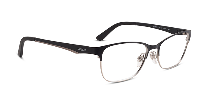 VOGUE Black Full Frame Rectangle Eyeglasses for Women