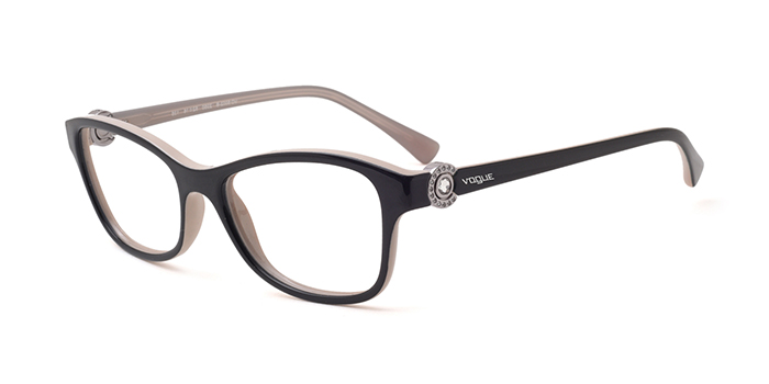 VOGUE Black Full Frame Rectangle Eyeglasses for Women