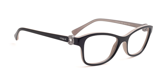 VOGUE Black Full Frame Rectangle Eyeglasses for Women
