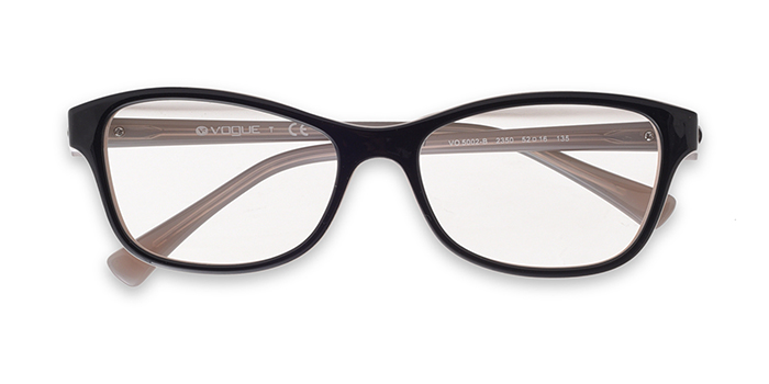 VOGUE Black Full Frame Rectangle Eyeglasses for Women