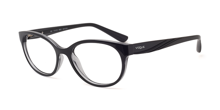 VOGUE Black Full Frame Oval Eyeglasses for Women