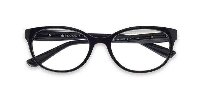 VOGUE Black Full Frame Oval Eyeglasses for Women