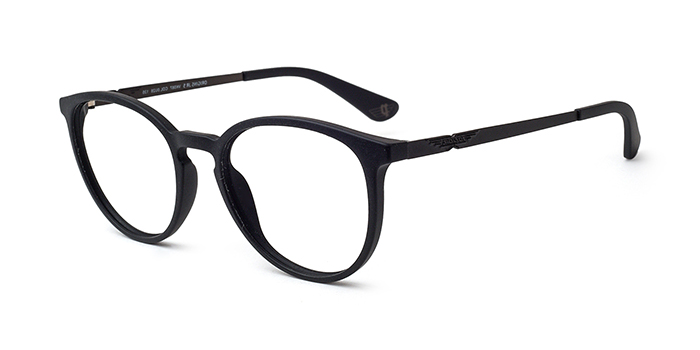POLICE Black Full Frame Round Eyeglasses for Men and Women