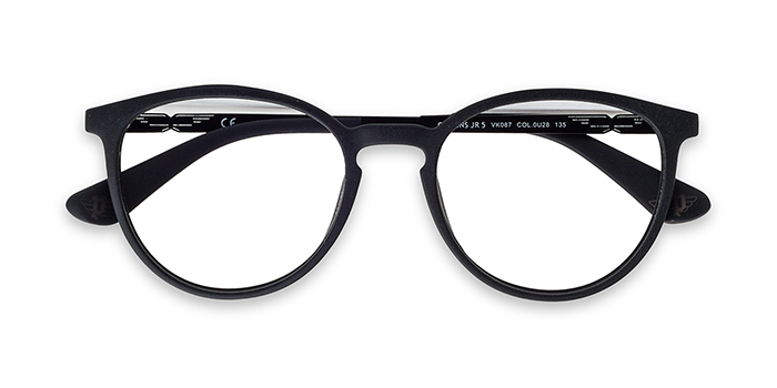 POLICE Black Full Frame Round Eyeglasses for Men and Women