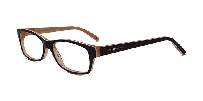 TOMMY HILFIGER Black Full Frame Rectangle Eyeglasses for Men and Women