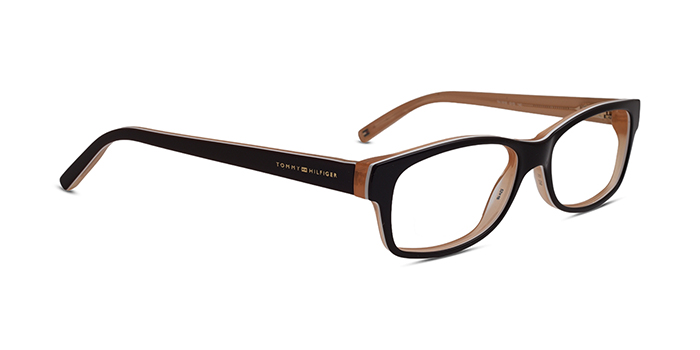 TOMMY HILFIGER Black Full Frame Rectangle Eyeglasses for Men and Women