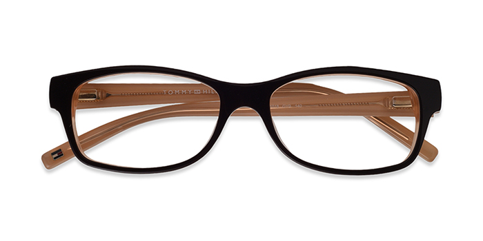 TOMMY HILFIGER Black Full Frame Rectangle Eyeglasses for Men and Women