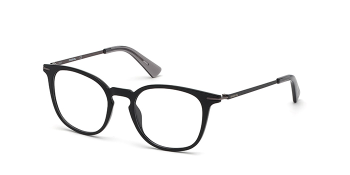 Diesel Black Full Frame Round Eyeglasses for Men and Women