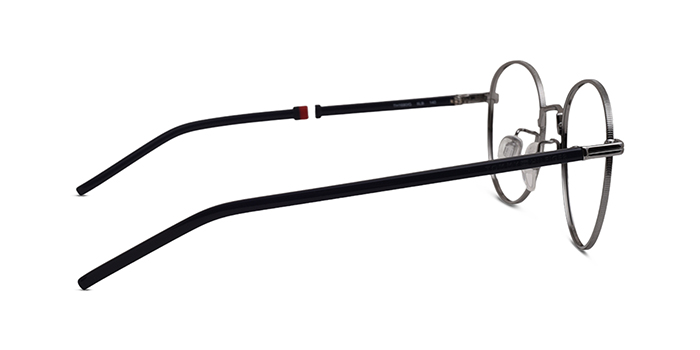 TOMMY HILFIGER Gunmetal Full Frame Round Eyeglasses for Men and Women