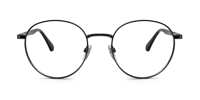 POLICE Gunmetal Full Frame Round Eyeglasses for Men and Women