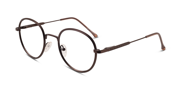  Brown Full Frame Round Eyeglasses for Men and Women