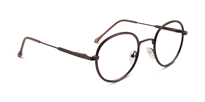  Brown Full Frame Round Eyeglasses for Men and Women