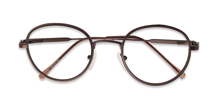  Brown Full Frame Round Eyeglasses for Men and Women