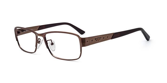 POLICE Brown Full Frame Rectangle Eyeglasses for Men and Women