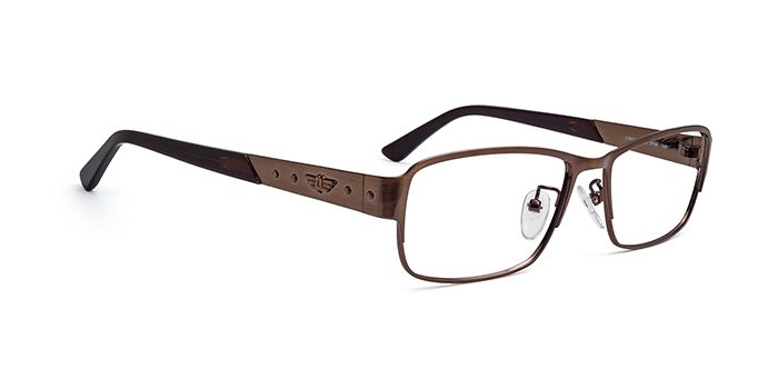 POLICE Brown Full Frame Rectangle Eyeglasses for Men and Women