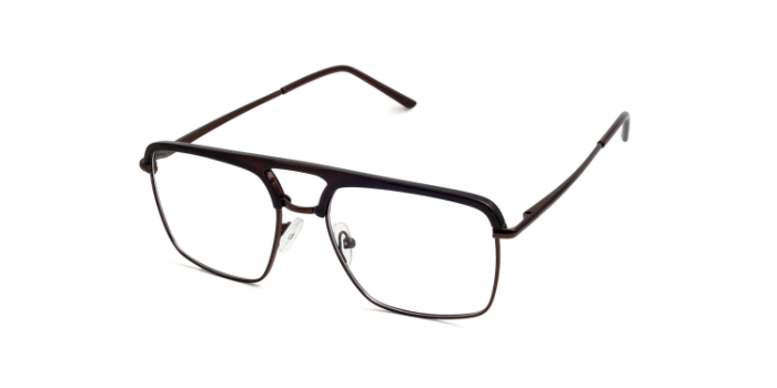 NERDLANE by EyeMyEye E15B11393 Brown Full Frame Square Eyeglasses for Men and Women