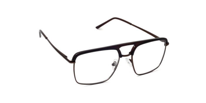 NERDLANE by EyeMyEye E15B11393 Brown Full Frame Square Eyeglasses for Men and Women