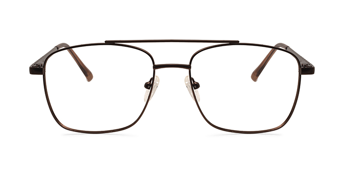  Brown Full Frame Square Eyeglasses for Men and Women