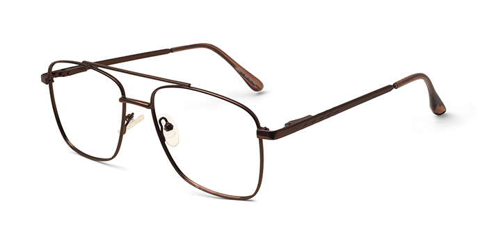  Brown Full Frame Square Eyeglasses for Men and Women