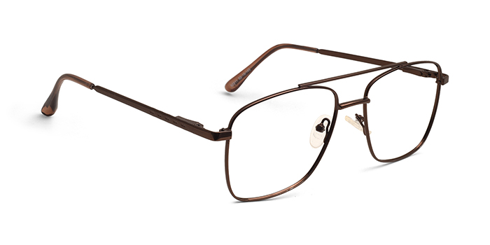  Brown Full Frame Square Eyeglasses for Men and Women