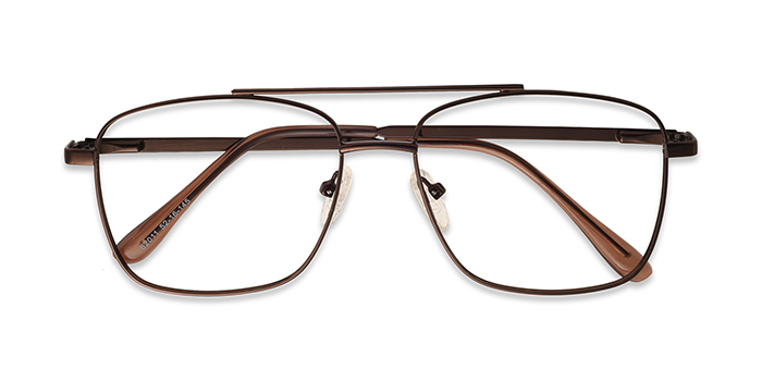  Brown Full Frame Square Eyeglasses for Men and Women