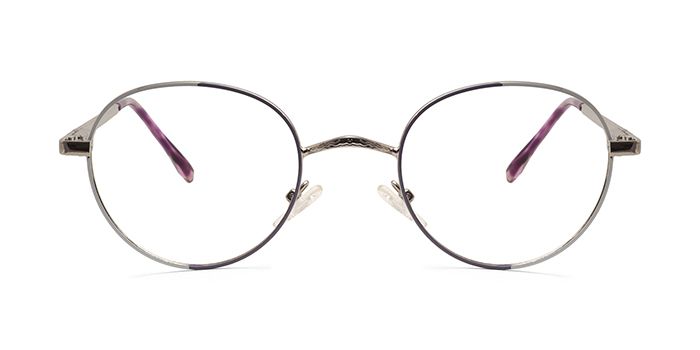  Purple Full Frame Round Eyeglasses for Women