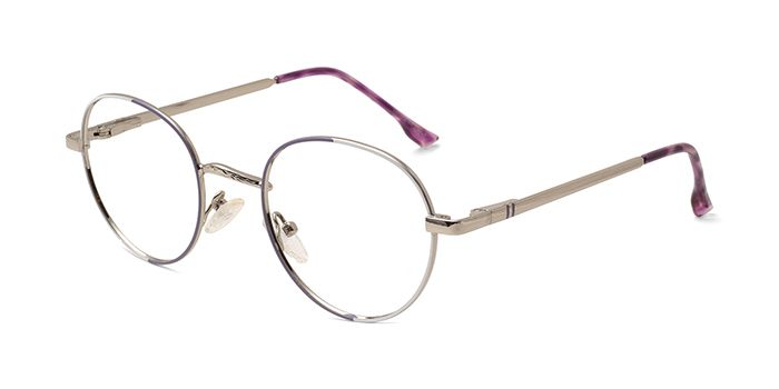  Purple Full Frame Round Eyeglasses for Women