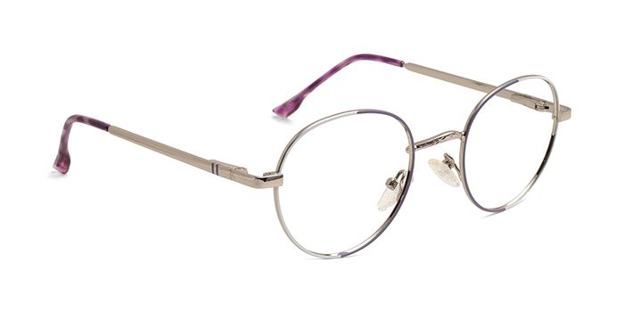  Purple Full Frame Round Eyeglasses for Women