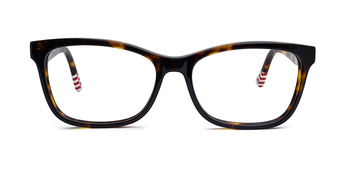 TOMMY HILFIGER Tortoise Full Frame Square Eyeglasses for Men and Women