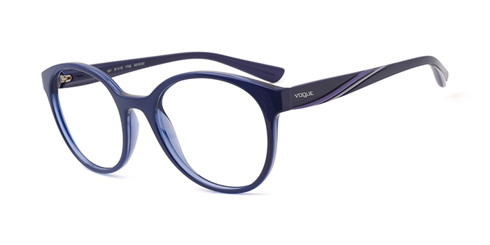 VOGUE Blue Full Frame Round Eyeglasses for Women