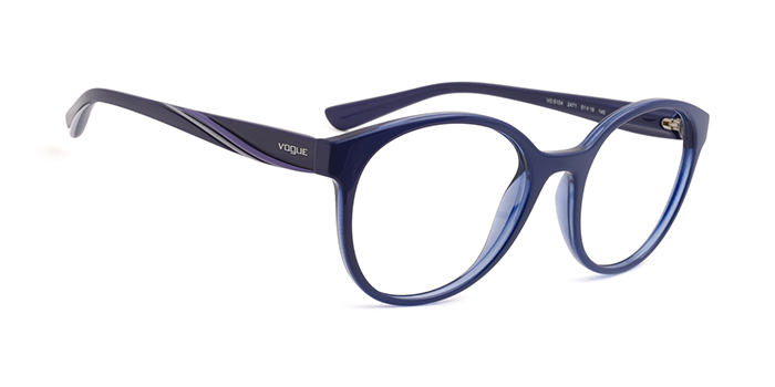 VOGUE Blue Full Frame Round Eyeglasses for Women