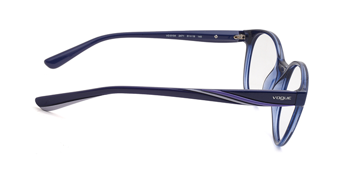 VOGUE Blue Full Frame Round Eyeglasses for Women