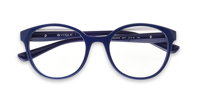 VOGUE Blue Full Frame Round Eyeglasses for Women