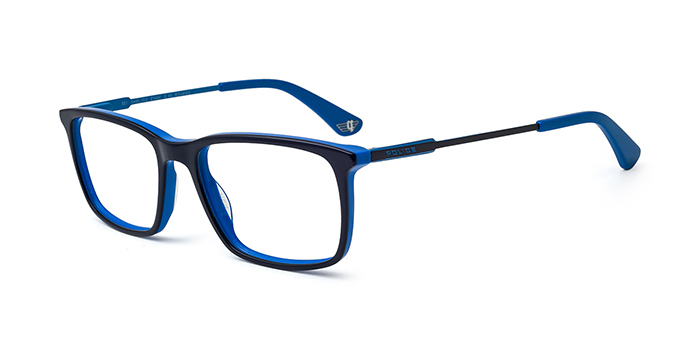 POLICE Blue Full Frame Rectangle Eyeglasses for Men and Women